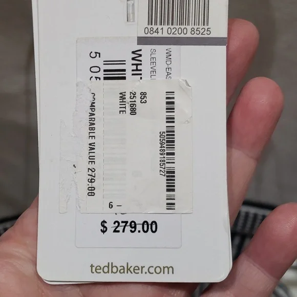 NWTCTed Baker US 16 white black cocktail STREACH Dress - Picture 15 of 15